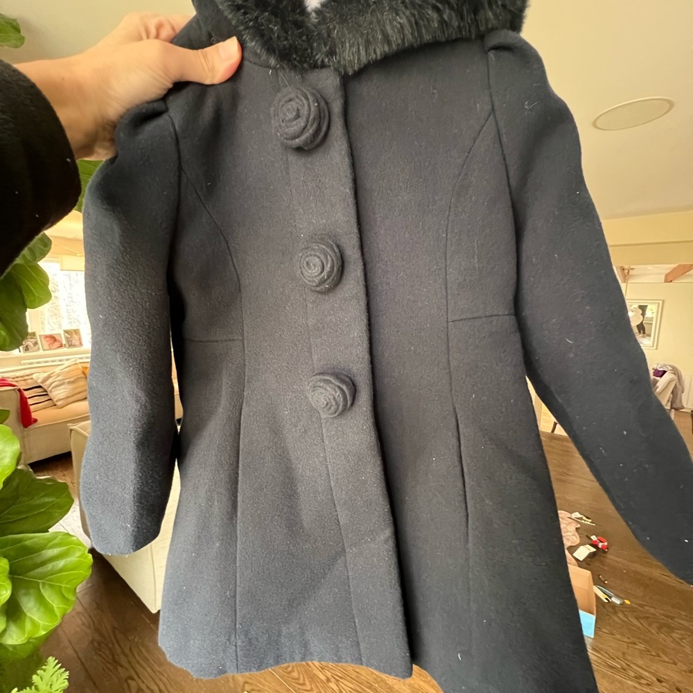 Rothschild Classic Black Pea Coat for Kids